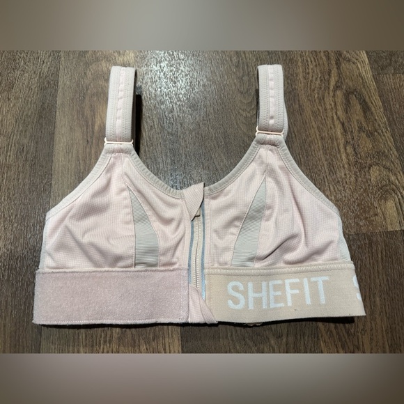 SHEFIT High Impact Front Zip Sports Bra Size Extra Small Light Pink - Picture 7 of 8